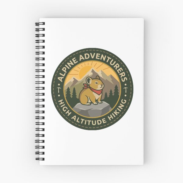 Item preview, Adventurous Pika Mountain Explorer Retro Badge designed and sold by ArcApparel2020.