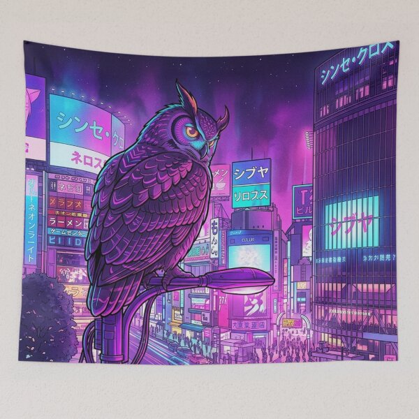 Item preview, Owl Over Neon City designed and sold by mattewjoilen.