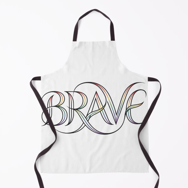 Artikelvorschau, Mutig du selbst: Elegante Regenbogen-Typografie „BRAVE“ entworfen und verkauft von RefiniCoPOD.