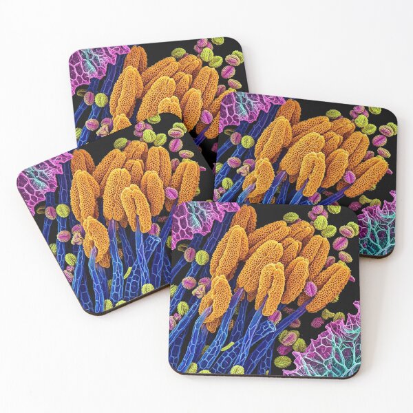 Item preview, Vibrant Microscopic Pollen and Floral Structures designed and sold by Apex_Visuals.