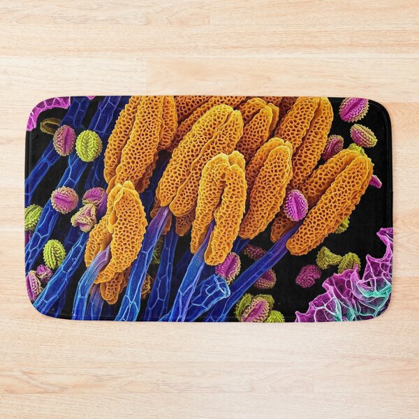 Aperçu de l'œuvre Pollen et structures florales microscopiques vibrants créée et vendue par Apex_Visuals.