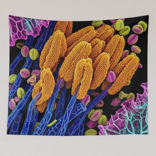 Item preview, Vibrant Microscopic Pollen and Floral Structures designed and sold by Apex_Visuals.