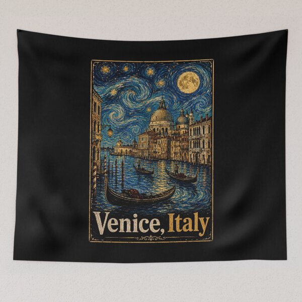 Item preview, Venice Italy Starry Canal – Vintage Travel  designed and sold by THREE LITTLE BEANS.
