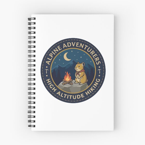 Item preview, Starry Night Alpine Pika Wanderlust Campfire Badge designed and sold by ArcApparel2020.