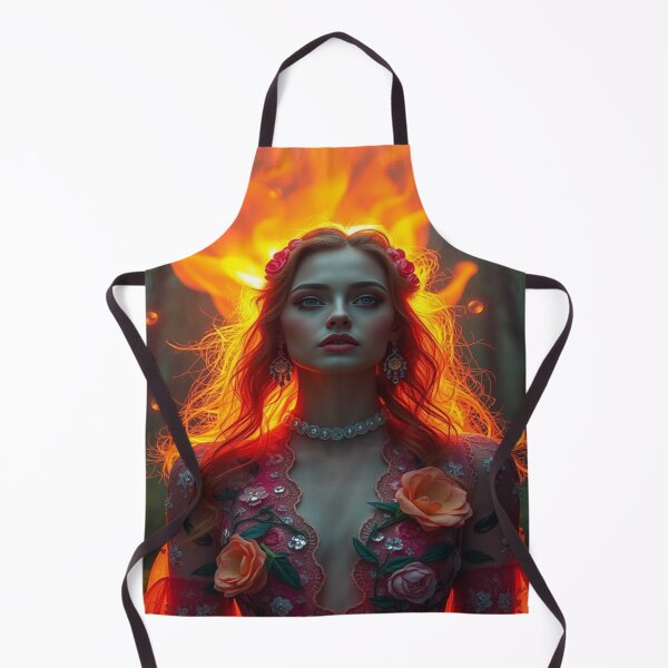 Artikelvorschau, Surreal Fire Glow Portrait – Floral Fantasy Style entworfen und verkauft von FotoworldEdel.