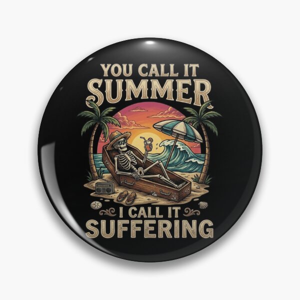 Item preview, You Call It Summer I Call It Suffering T-Shirt – Funny Skeleton Coffin Beach Design, Dark Humor Summer Tee, Retro Tropical  Shirt designed and sold by Artimax-Studio.