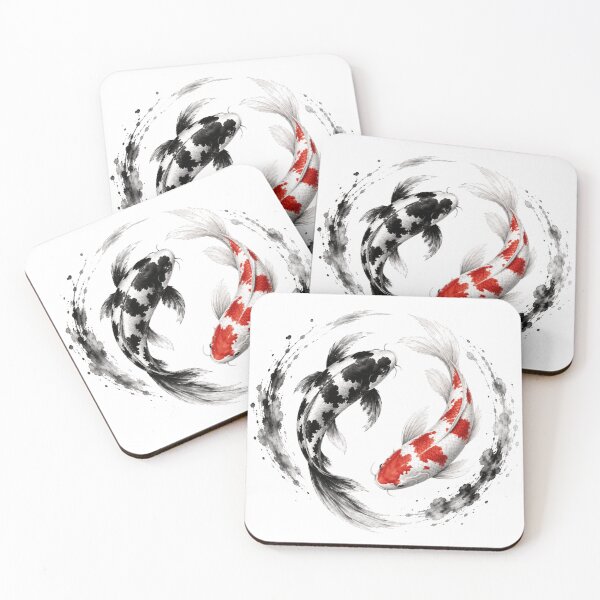Item preview, Ying and Yang Red and Black Koi Fish designed and sold by BlueBandedBee94.