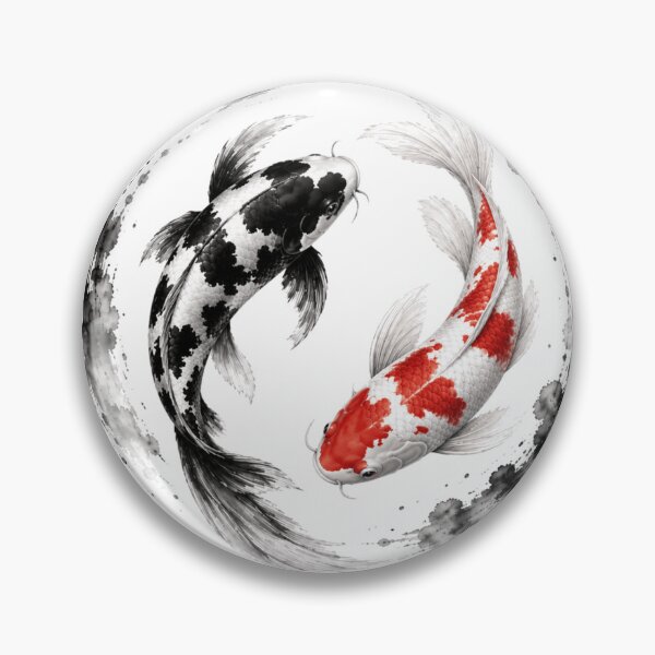 Item preview, Ying and Yang Red and Black Koi Fish designed and sold by BlueBandedBee94.