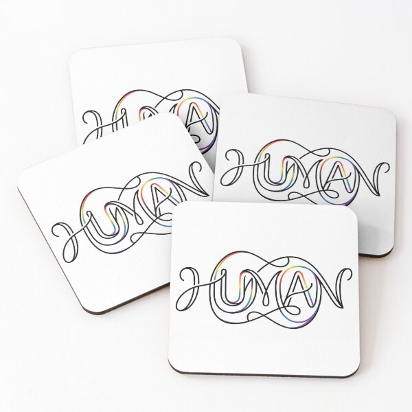 Item preview, Simply HUMAN: Elegant Rainbow Typography Pride Art designed and sold by RefiniCoPOD.
