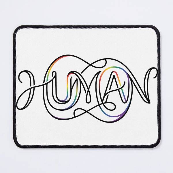 Item preview, Simply HUMAN: Elegant Rainbow Typography Pride Art designed and sold by RefiniCoPOD.