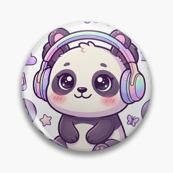 Item preview, Cute Panda with Headphones  Kawaii Music Lover Panda Sticker  Lo-Fi Aesthetic T-Shirt designed and sold by Him0227.