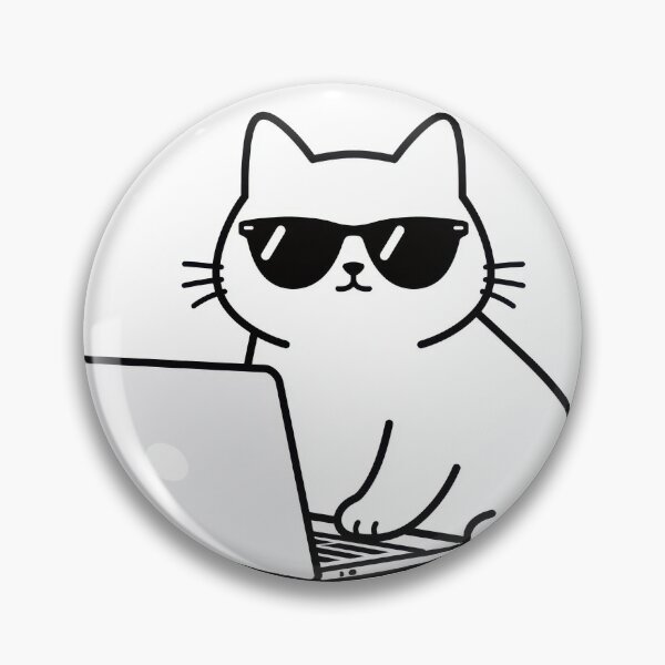 Artikelvorschau, Coole Katze arbeitet am Laptop – Lustige Programmiererkatze entworfen und verkauft von Hoodybaba.
