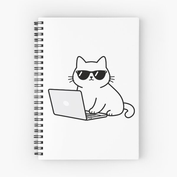 Item preview, Cool Cat Working on Laptop Funny Programmer Cat designed and sold by Hoodybaba.