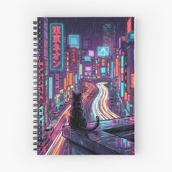Item preview, Neon City Cat On Rooftop designed and sold by mattewjoilen.