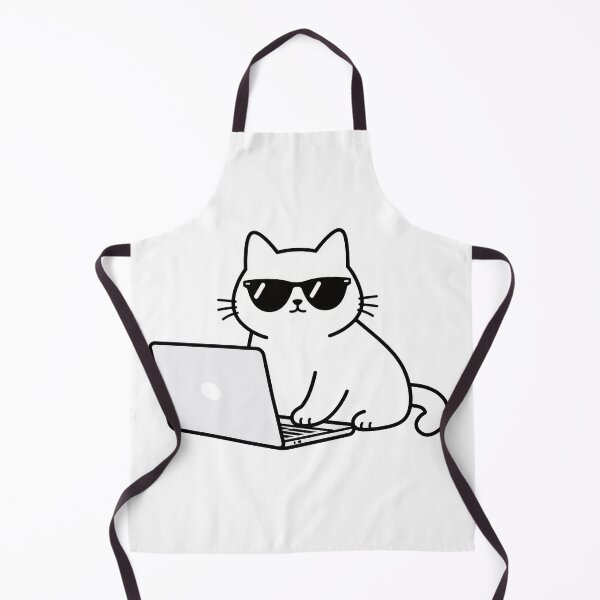 Item preview, Cool Cat Working on Laptop Funny Programmer Cat designed and sold by Hoodybaba.