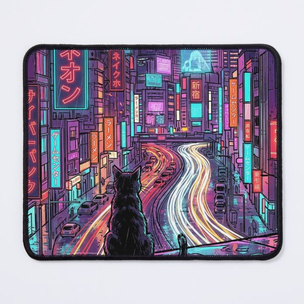 Item preview, Neon City Cat On Rooftop designed and sold by mattewjoilen.