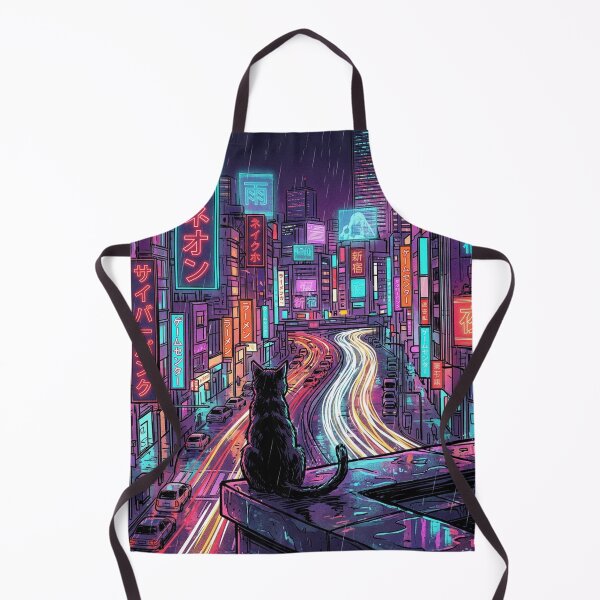 Item preview, Neon City Cat On Rooftop designed and sold by mattewjoilen.