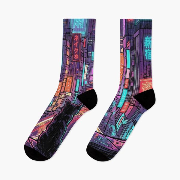 Item preview, Neon City Cat On Rooftop designed and sold by mattewjoilen.