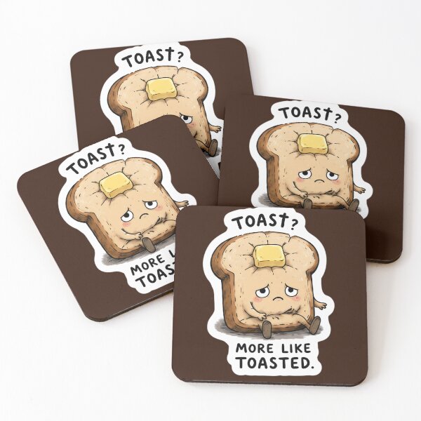 Item preview, Funny Inappropriate Toasted Bread Cartoon Sticker | Cute Sad Toast Meme Design designed and sold by Bhaskar Digital Art.