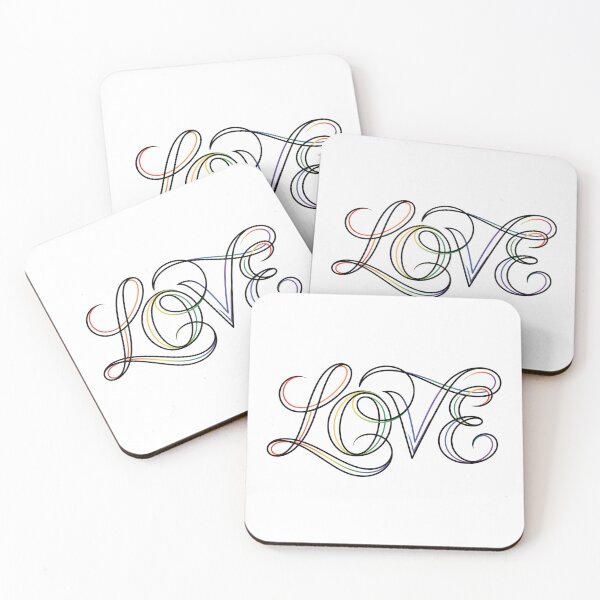Item preview, Radiant LOVE: Elegant Rainbow Line Art Typography designed and sold by RefiniCoPOD.
