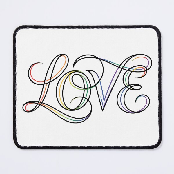 Item preview, Radiant LOVE: Elegant Rainbow Line Art Typography designed and sold by RefiniCoPOD.