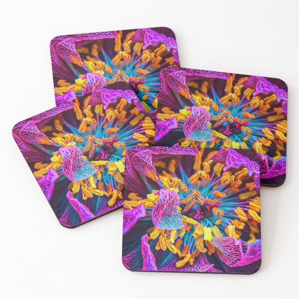 Item preview, Vibrant Neon Macro Botanical Flower Art designed and sold by Apex_Visuals.