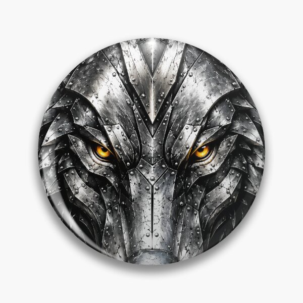 Artikelvorschau, Stahlwolf – Industrieller Metallwolf | Cyberpunk-Kunstwerk aus mechanischem Wolf entworfen und verkauft von SteelCoat Studio.