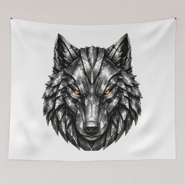Item preview, Steel Wolf – Industrial Metal Wolf | Cyberpunk Mechanical Wolf Art designed and sold by SteelCoat Studio.