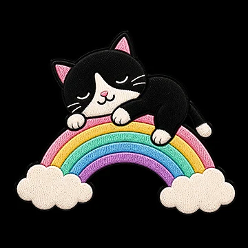 Artwork thumbnail, Cat Riding Rainbow by ColorSplash123