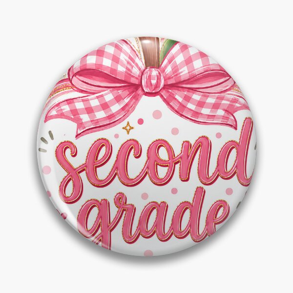 Item preview, Cute Pink Gingham Apple Second Grade Back to School Teacher designed and sold by VGAfanatic.