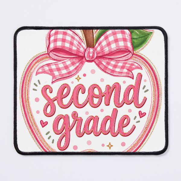 Item preview, Cute Pink Gingham Apple Second Grade Back to School Teacher designed and sold by VGAfanatic.