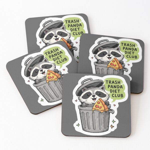 Item preview, Funny Inappropriate Trash Panda Diet Club Funny Raccoon Sticker | Cute Pizza Meme Cartoon designed and sold by Bhaskar Digital Art.