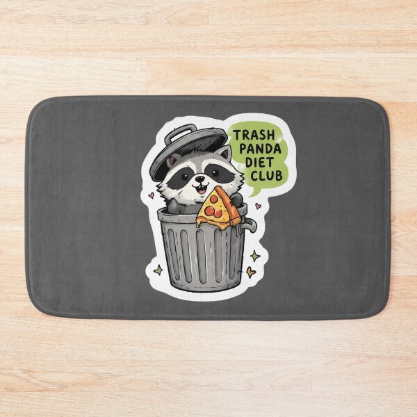 Item preview, Funny Inappropriate Trash Panda Diet Club Funny Raccoon Sticker | Cute Pizza Meme Cartoon designed and sold by Bhaskar Digital Art.