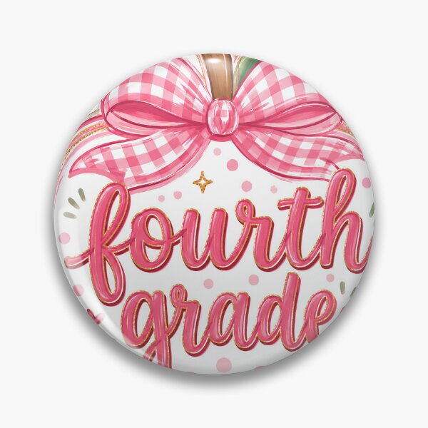 Item preview, Cute Pink Gingham Apple Fourth Grade Back to School Teacher designed and sold by VGAfanatic.