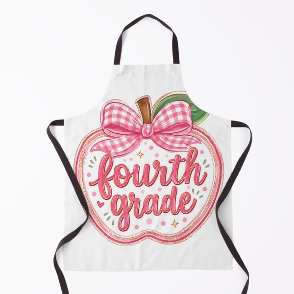 Item preview, Cute Pink Gingham Apple Fourth Grade Back to School Teacher designed and sold by VGAfanatic.
