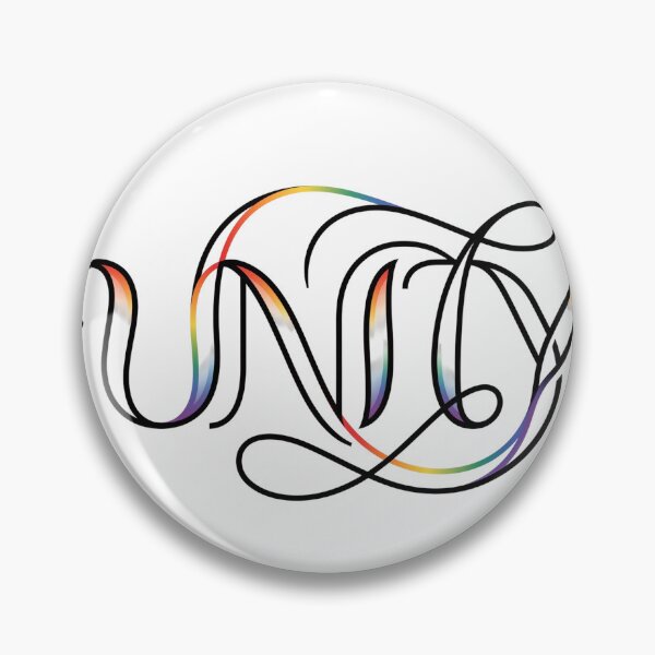 Item preview, Unbreakable UNITY: Elegant Rainbow Line Art Typography designed and sold by RefiniCoPOD.