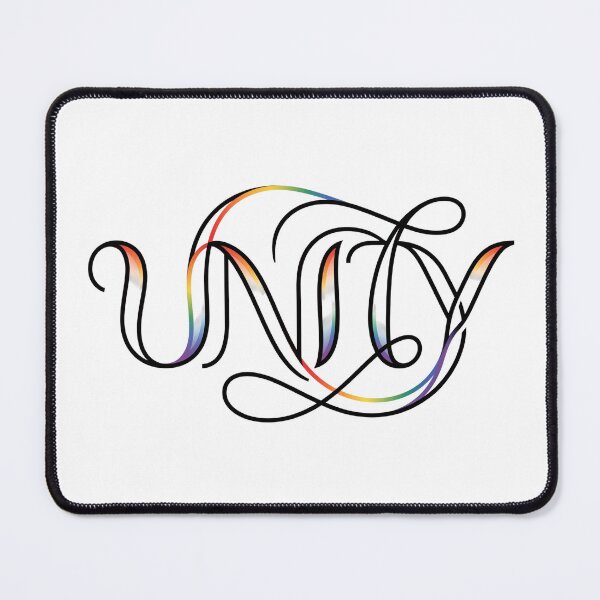 Item preview, Unbreakable UNITY: Elegant Rainbow Line Art Typography designed and sold by RefiniCoPOD.