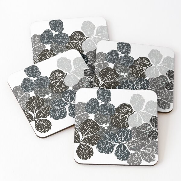 Item preview, leaves round black white designed and sold by Artist300DPI.