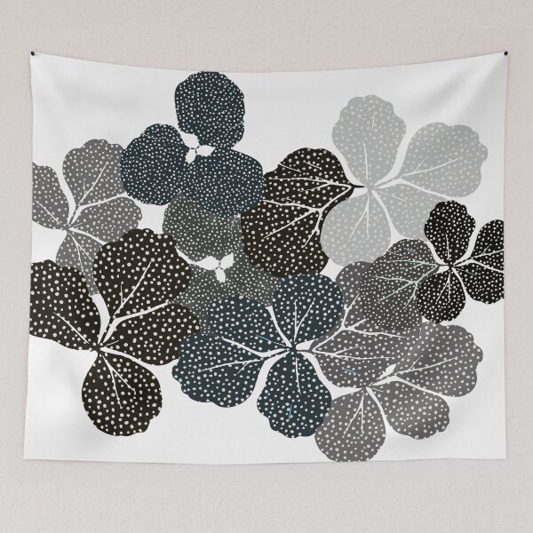 Item preview, leaves round black white designed and sold by Artist300DPI.