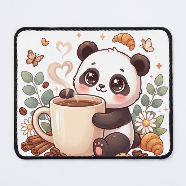 Item preview, Cute Panda Drinking Coffee | Kawaii Coffee Panda Sticker | Cozy Café T-Shirt designed and sold by Him0227.