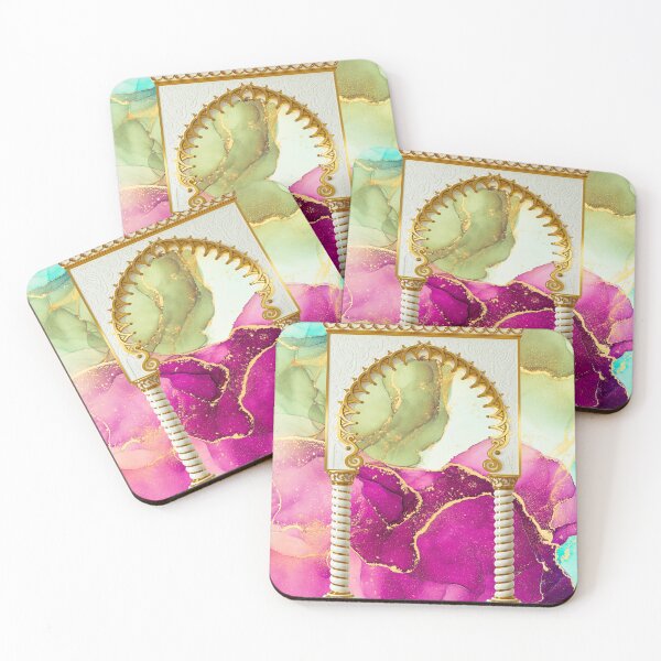 Item preview, Colorful Abstract Design with Gold Architectural Elements designed and sold by behappyandrelax.