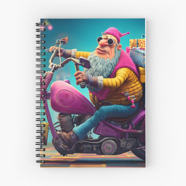 Item preview, Whimsical Bearded Man Riding a Pink Motorcycle designed and sold by Artessie.