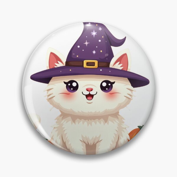 Item preview, Cute Halloween Witch Cat | Adorable Kawaii Black Kitten | Spooky Cute Animal Art designed and sold by Flownow.