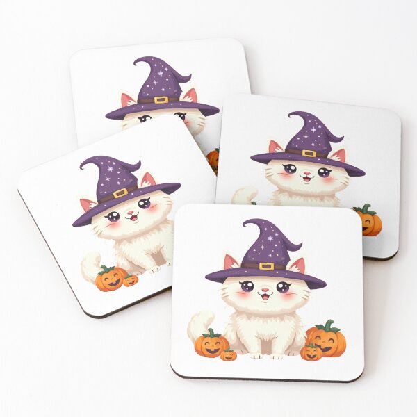 Item preview, Cute Halloween Witch Cat | Adorable Kawaii Black Kitten | Spooky Cute Animal Art designed and sold by Flownow.