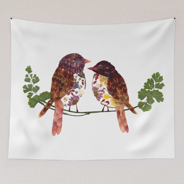 Item preview, Botanical Love Birds Floral Design designed and sold by JingsFlowerArt.