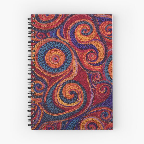 Item preview, Aboriginal Inspired Dot Art - Ornamental Red Sapphire Orange Curls Pattern designed and sold by GrinGalore.