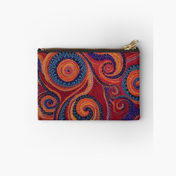 Item preview, Aboriginal Inspired Dot Art - Ornamental Red Sapphire Orange Curls Pattern designed and sold by GrinGalore.
