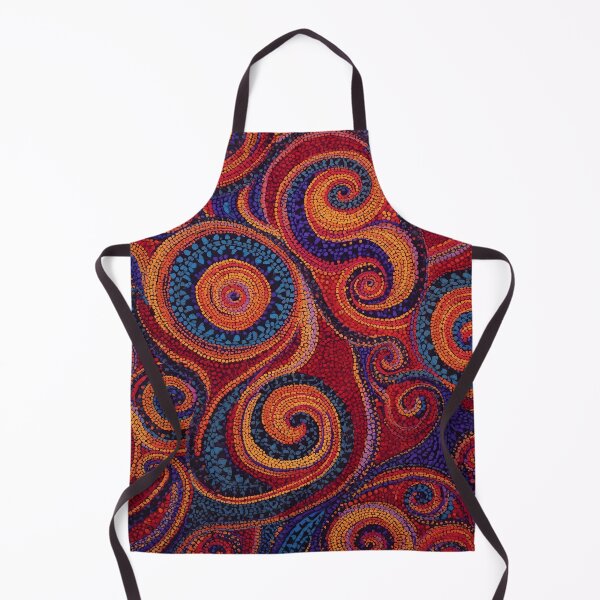 Item preview, Aboriginal Inspired Dot Art - Ornamental Red Sapphire Orange Curls Pattern designed and sold by GrinGalore.