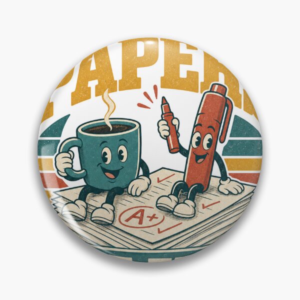 Item preview, Grading Papers Club - Retro Teacher Humor Illustration designed and sold by VisualArtsOasis.