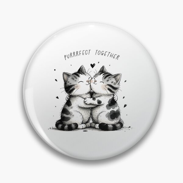 Item preview, Cute Cats Hugging – Sweet Cat Love Illustration designed and sold by Rosaliartbook.
